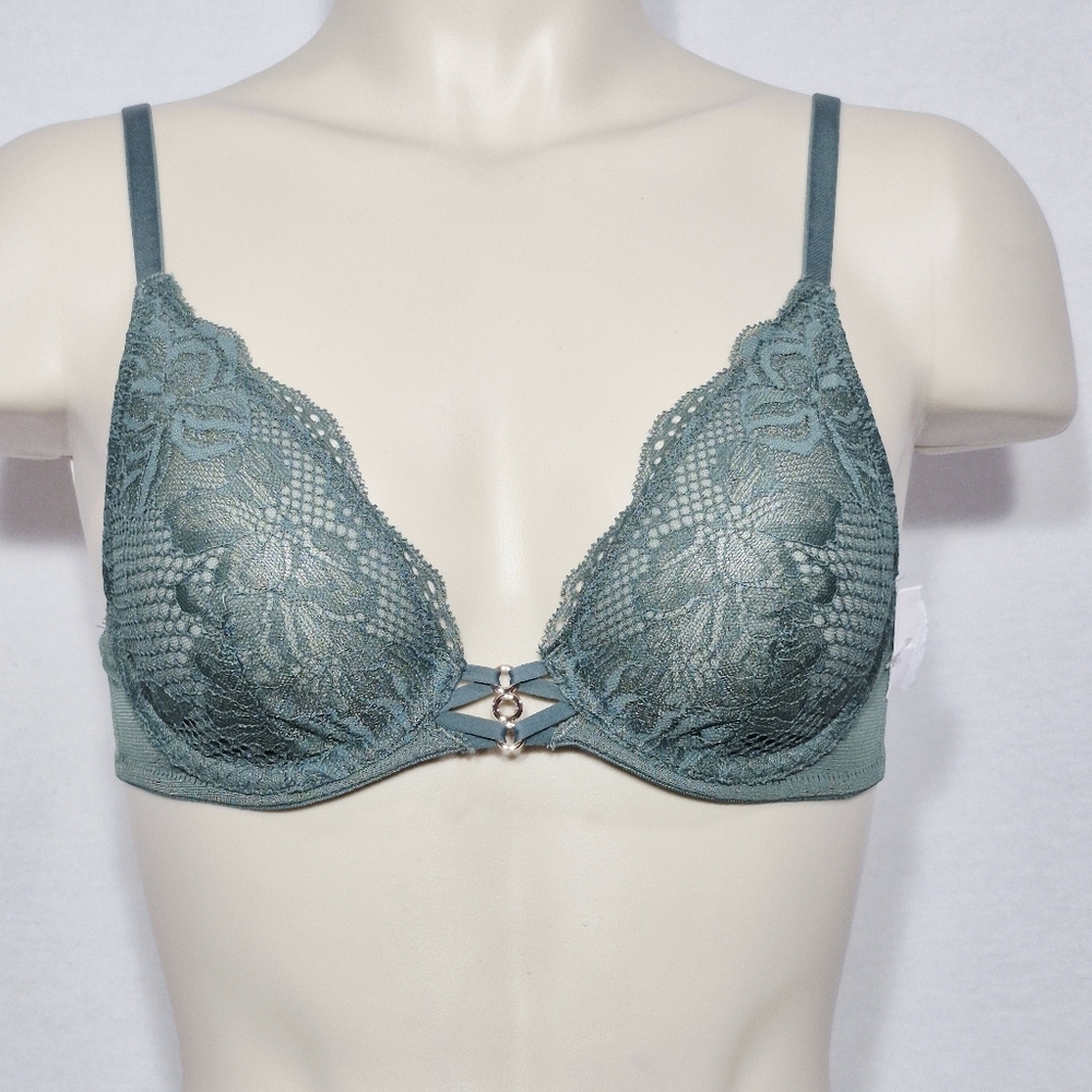 32A Auden‎ Unlined Lace Underwire Bra Green NWT